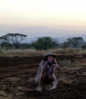Sylvia auf Safari in Kenia